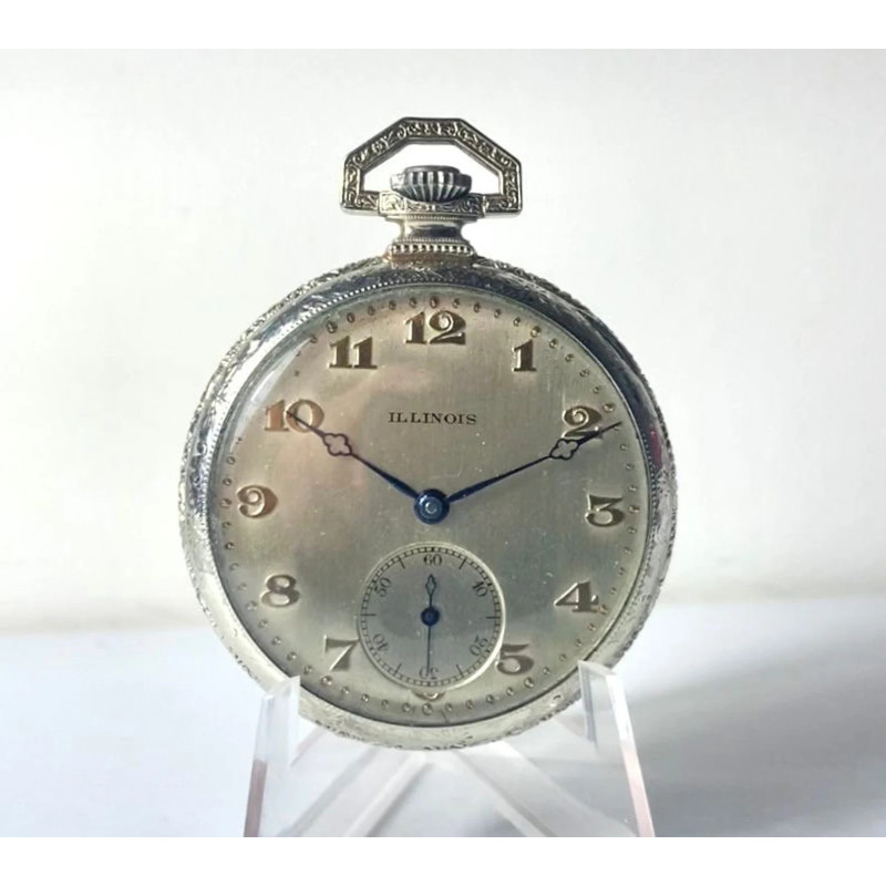Illinois Watch Co. Pocket watch Roosevelt working gold filled 12s high grade 274 antique 21 jewels 3 adjustments 1922