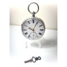 Silver 925 Antique Fusee Pocket Watch 1872 Key wind Good working order cleaned/oiled with key